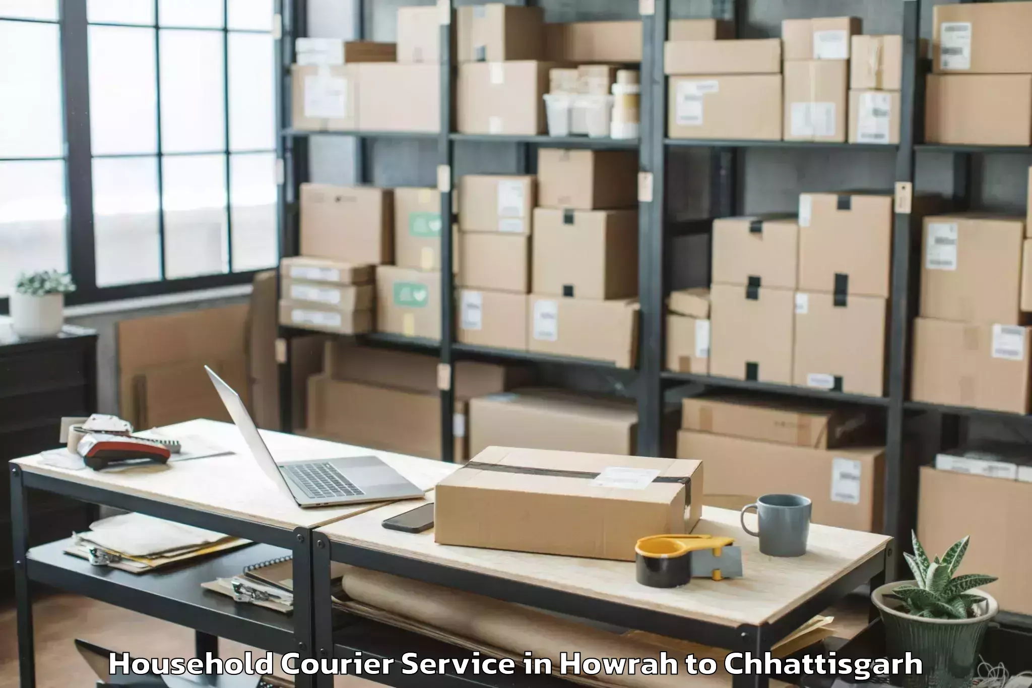 Comprehensive Howrah to Gharghoda Household Courier